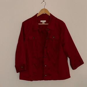 CJ Banks Lightweight Red Jacket Size 1X